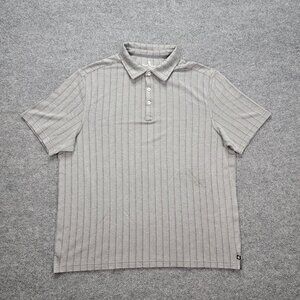 Nat Nast Polo Shirt Mens‎ XL Gray Striped Short Sleeve Luxury Originals Preppy